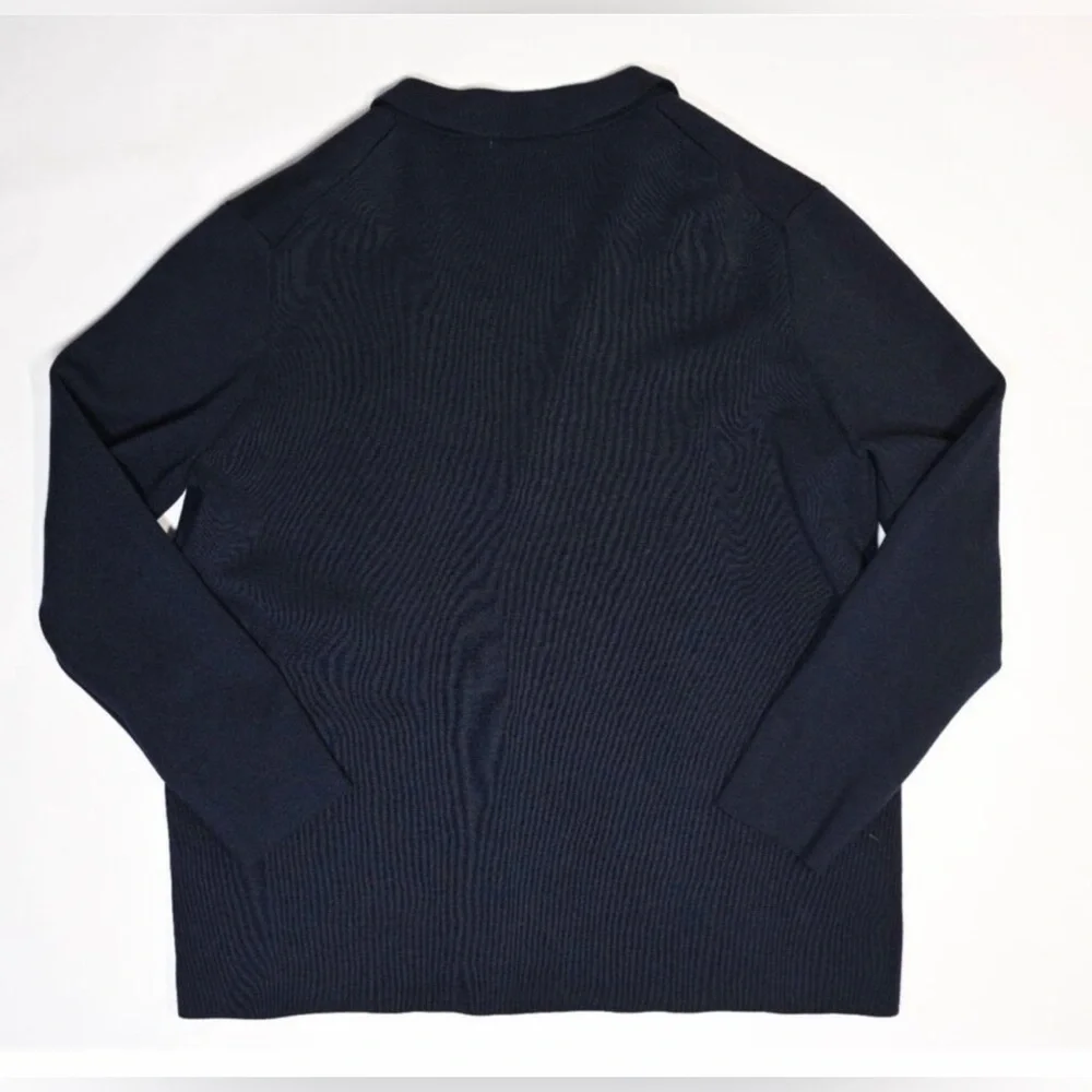 Collars&Co NWT Milano Deconstructed Knit Swazer Merino Blend Sweater Blazer Navy